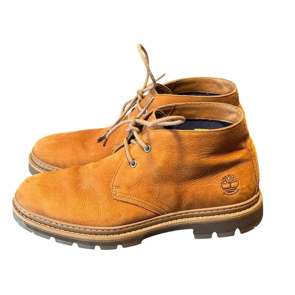 Timberland Mens 7.5 Port Union Waterproof Chukka Boots Brown TimberDry Leather